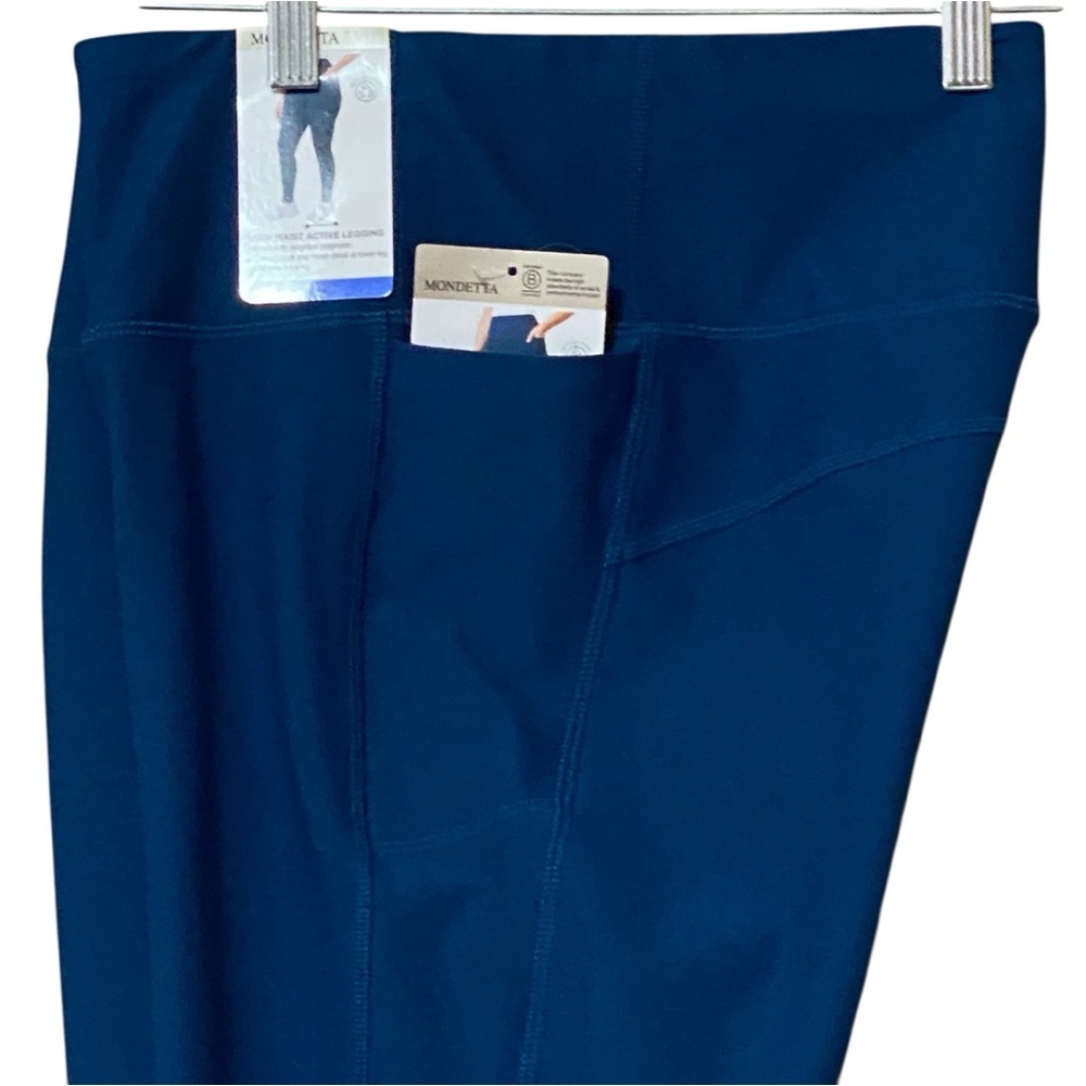 SOLD! DO NOT BUY!! Mondetta High Waist Active Legging L Teal Side Pockets Mesh M - Picture 10 of 13